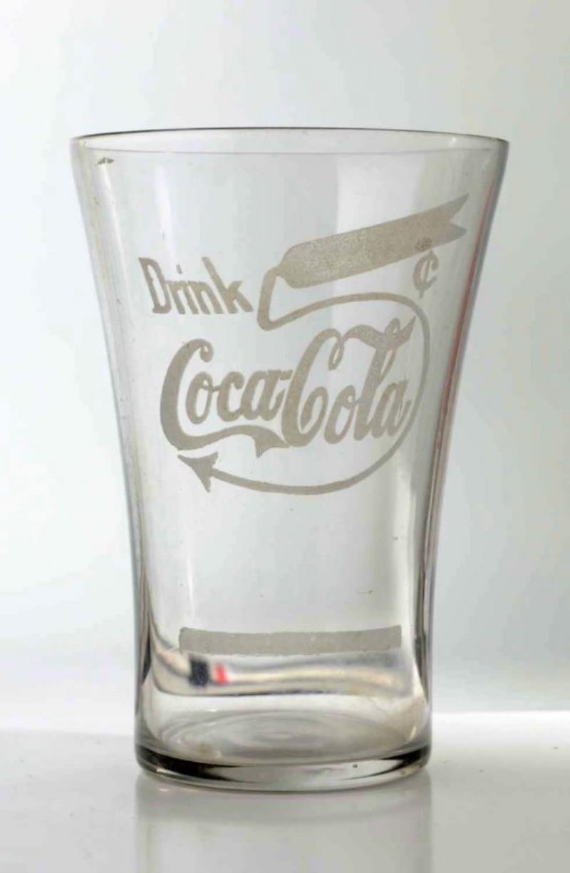 Early Coca-Cola Large 5cents Flare Glass