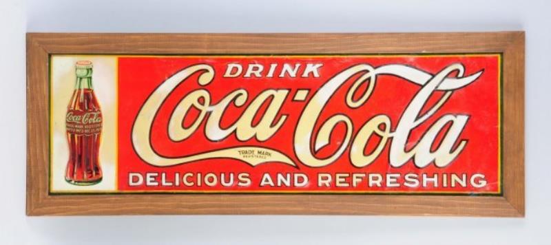 Framed Tin Coca - Cola Sign