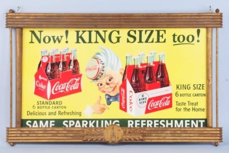 1955 Small Coca-Cola Poster in Old Frame