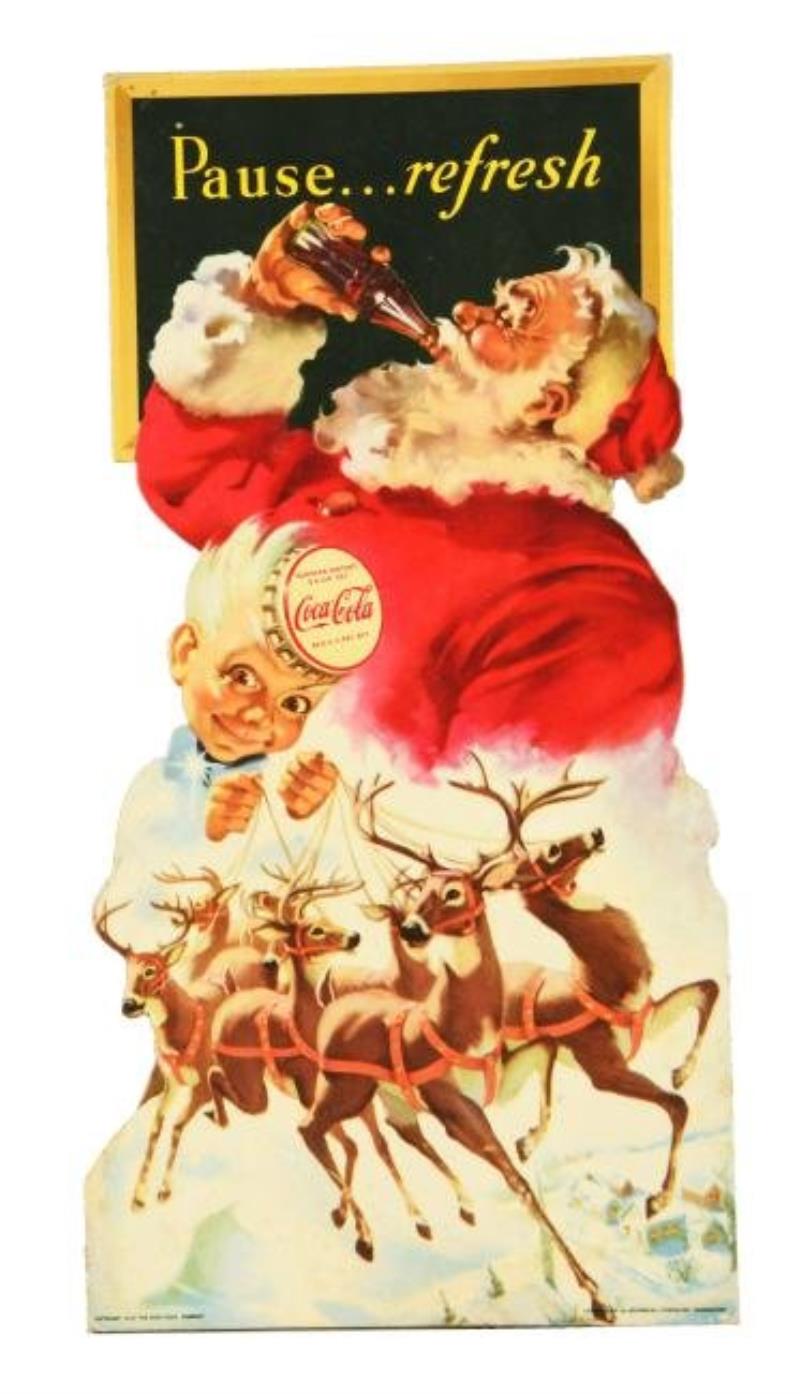 1949 Coca-Cola Small Santa Cutout.