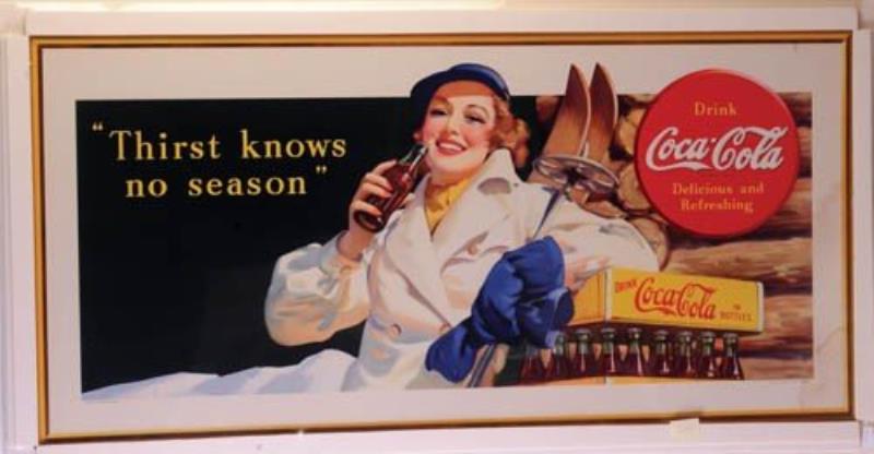 1940 COCA-COLA CARDBOARD SIGN