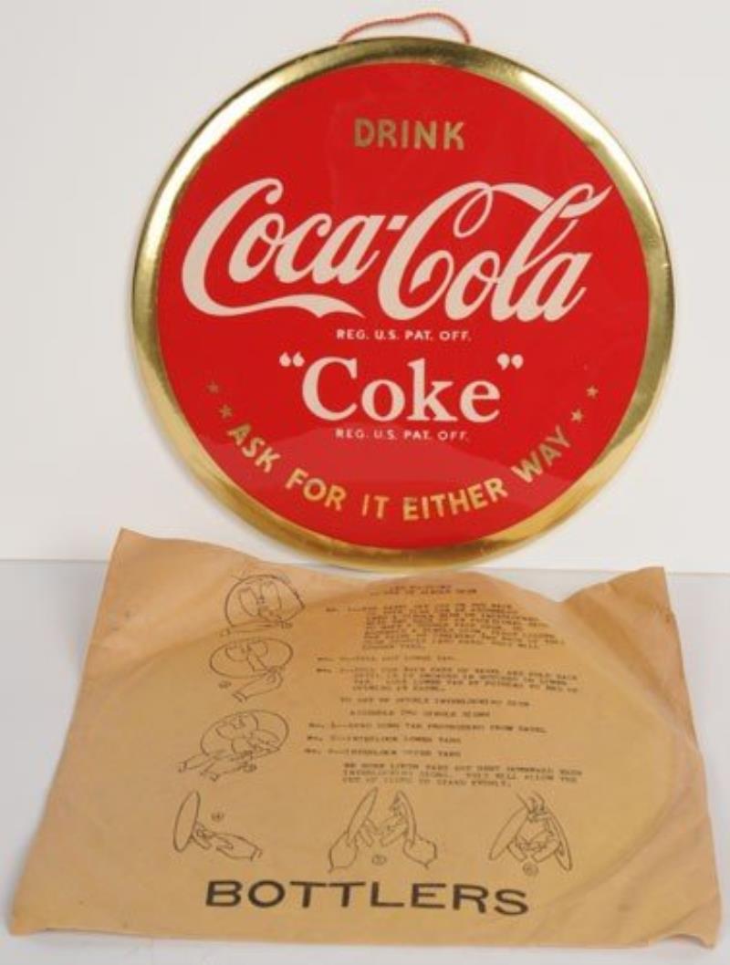 1940'S COCA-COLA CELLULOID SIGN