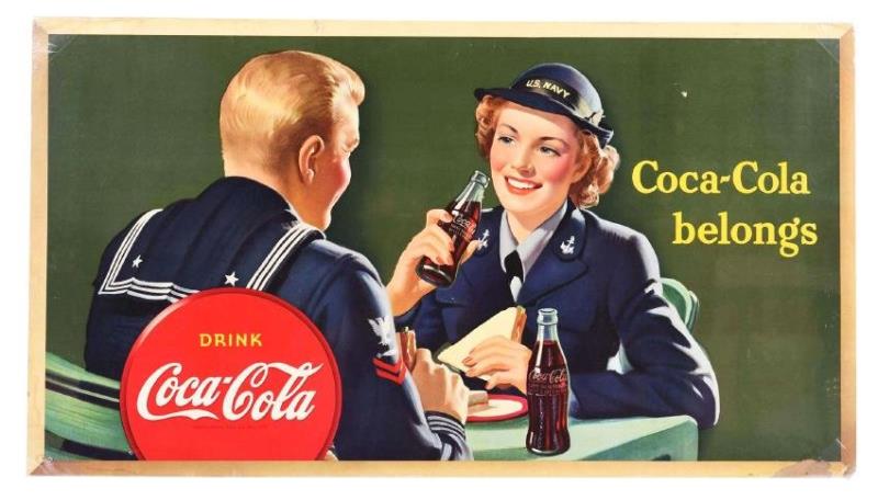 1943 Cardboard Coca-cola Advertising Sign Value & Price Guide