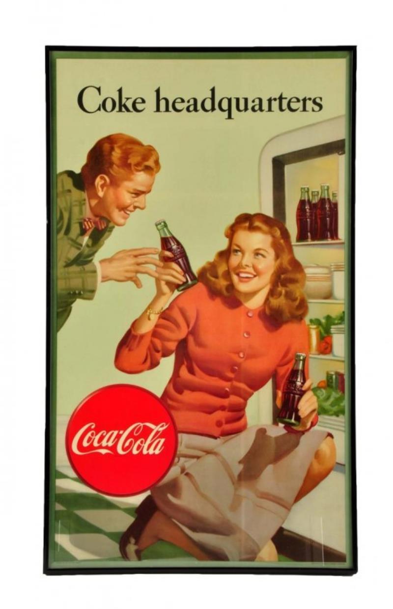 1947 Coca - Cola Small Cardboard Poster