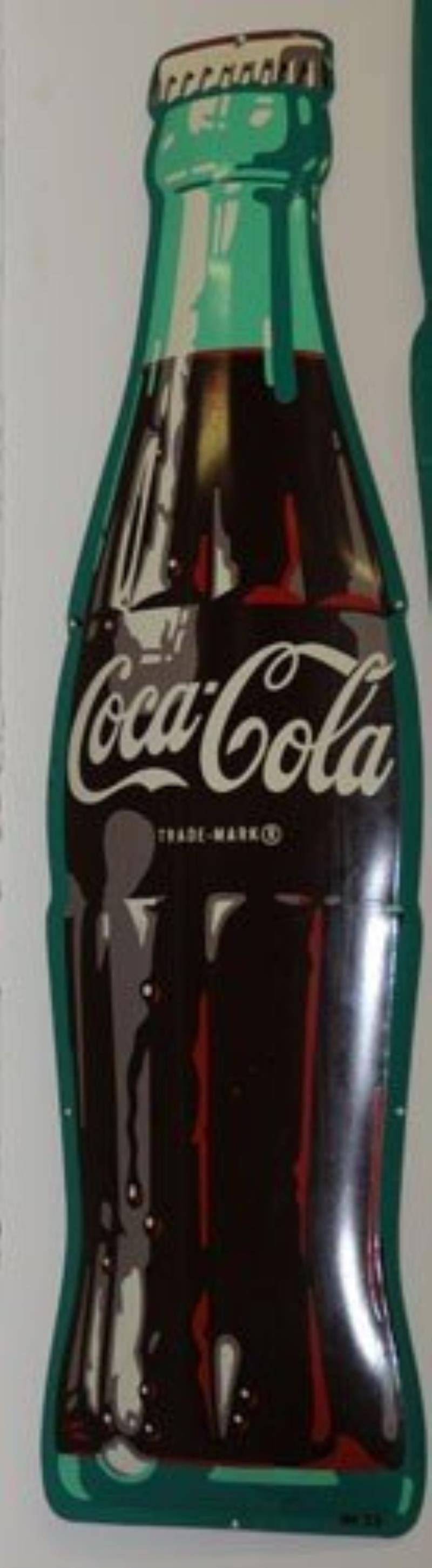 3' COCA-COLA TIN BOTTLE SIGN