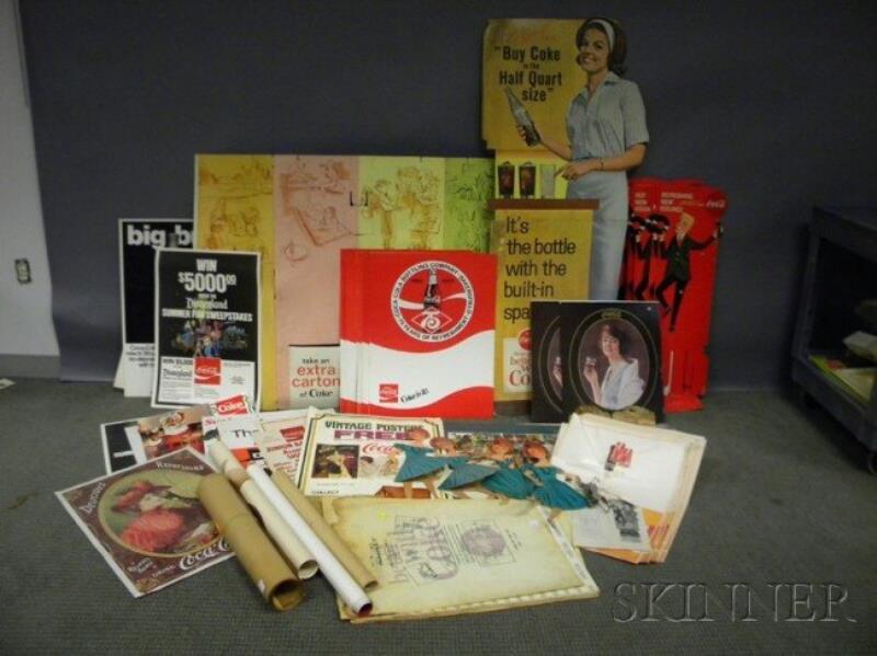 Group of Coca-Cola Cardboard Display Items, Poster