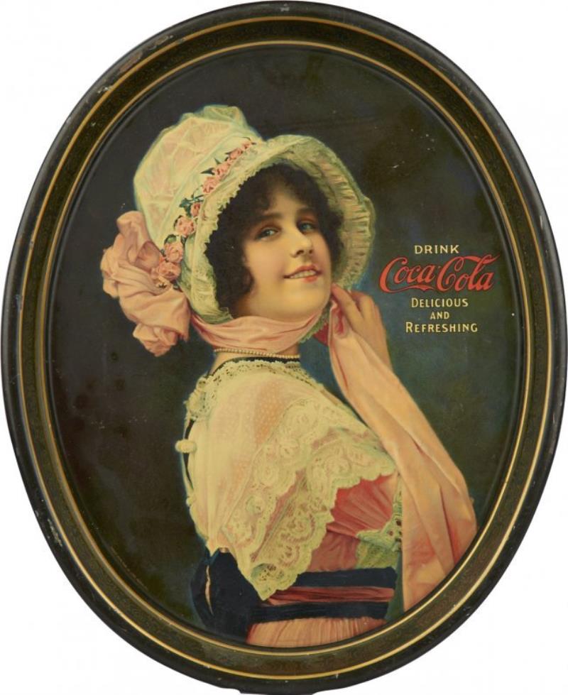 Vintage Drink Coca Cola "Betty" Oval Tin Serving Tray