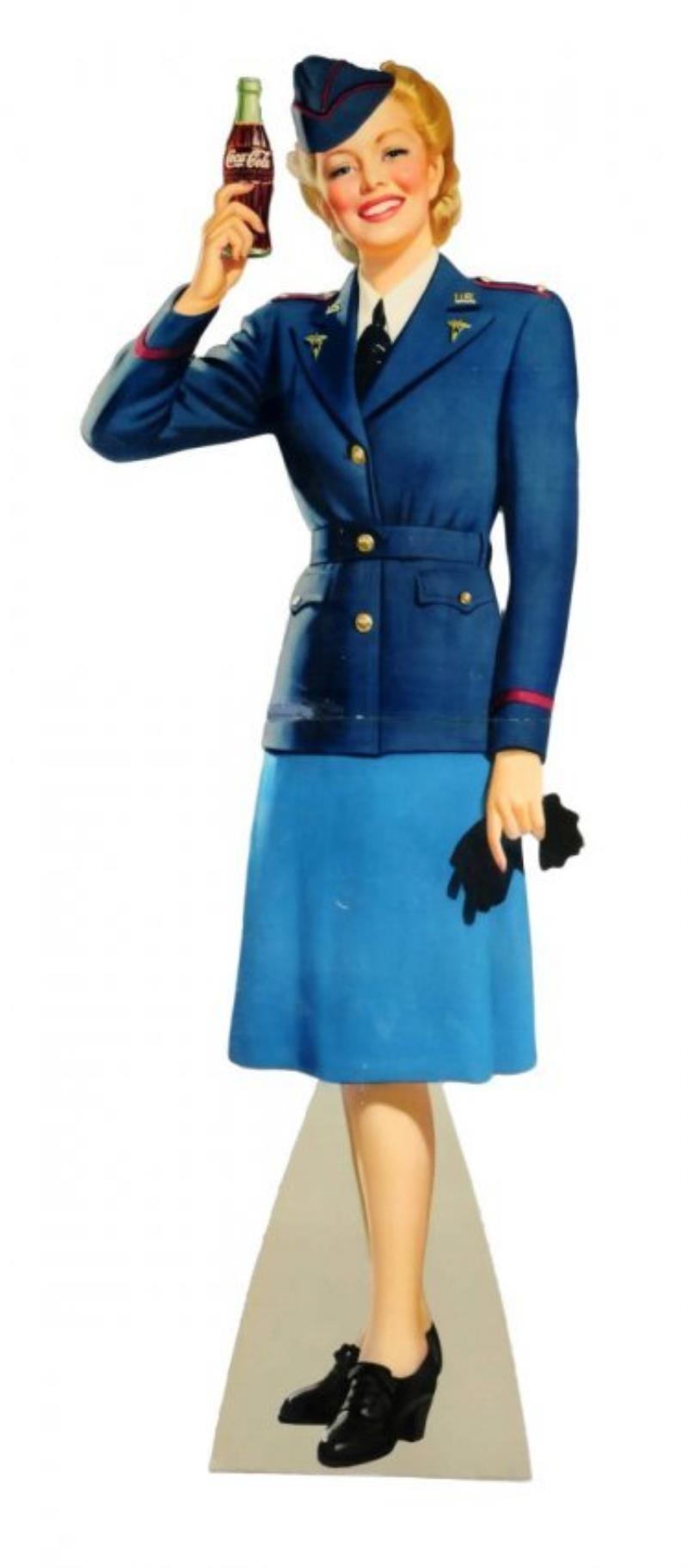 1943 Coca - Cola Cardboard Cutout Servicewoman.