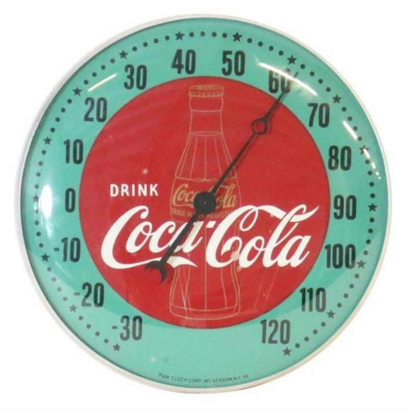 Rare Pam Gold Bottle Coca Cola Thermometer