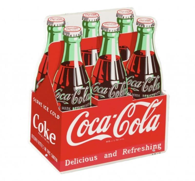 Coca Cola Diecut Figural 6-Pack Sign