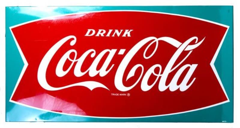 LARGE 1960S COCA-COLA TIN SIGN