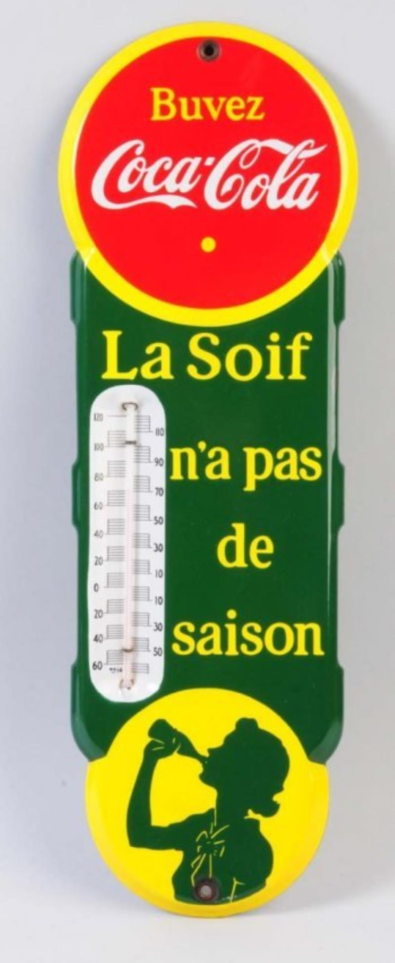 1940 Coca-cola Porcelain Canada Thermometer