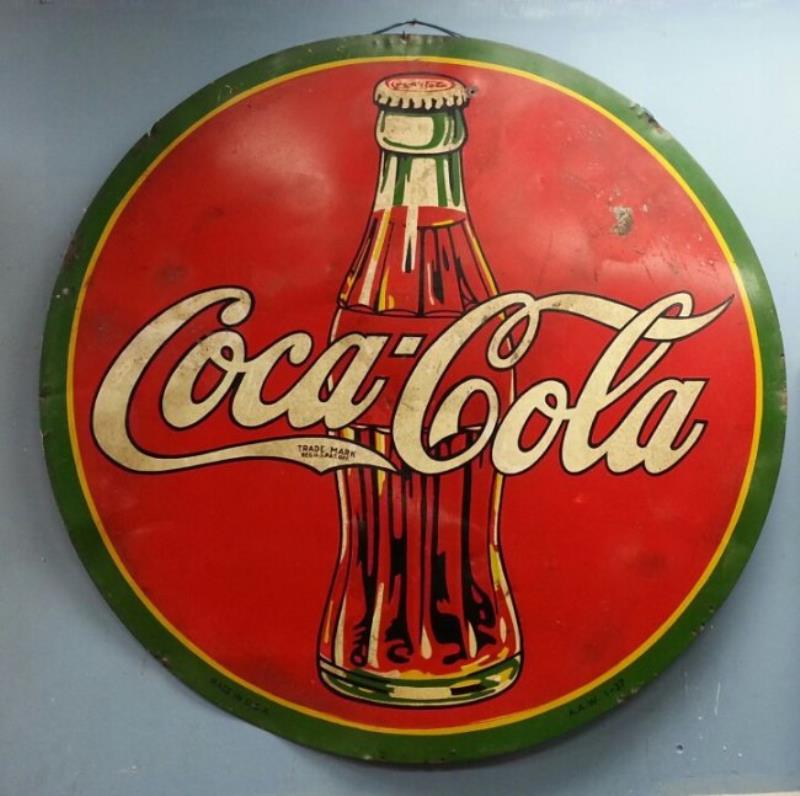 1950's Coca-Cola porcelain disc sign Value & Price Guide