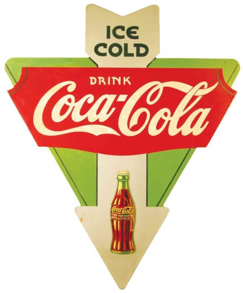 Coca Cola Arrow Advertising Sign, masonite