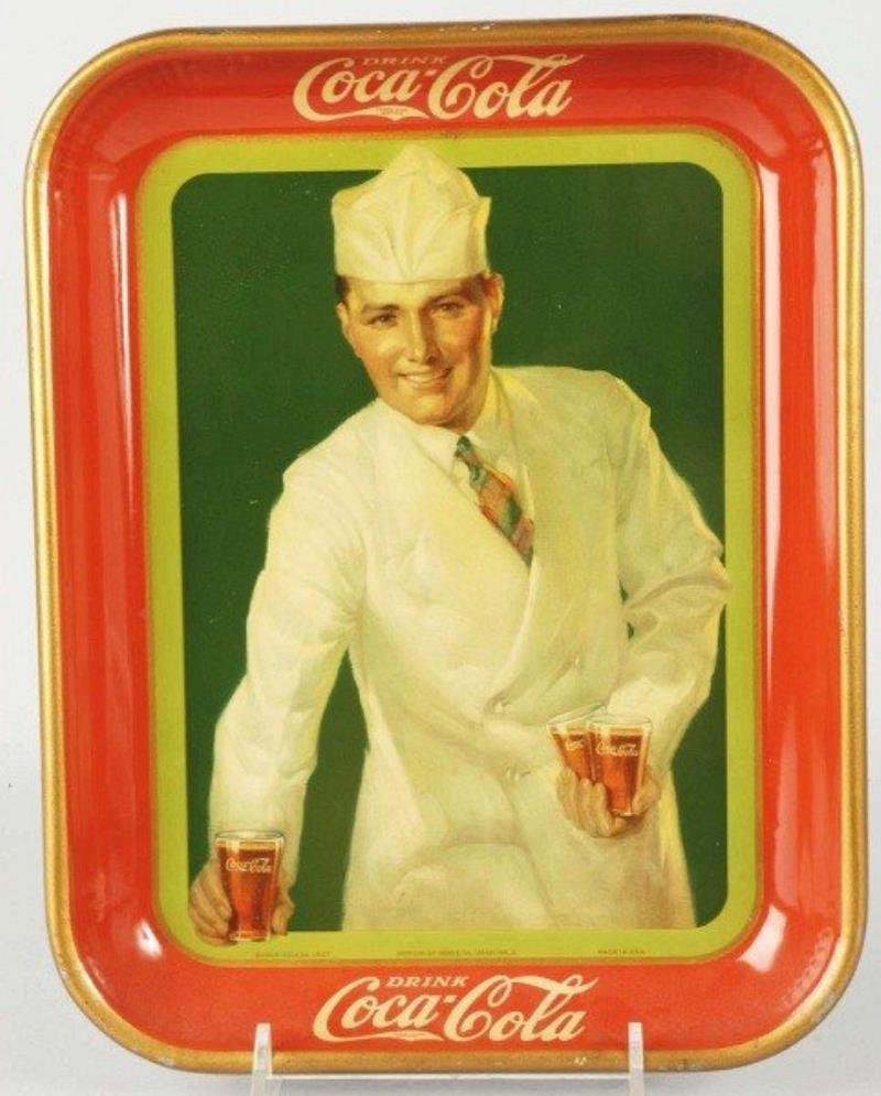 1928 Coca-Cola Serving Tray with Soda Jerk