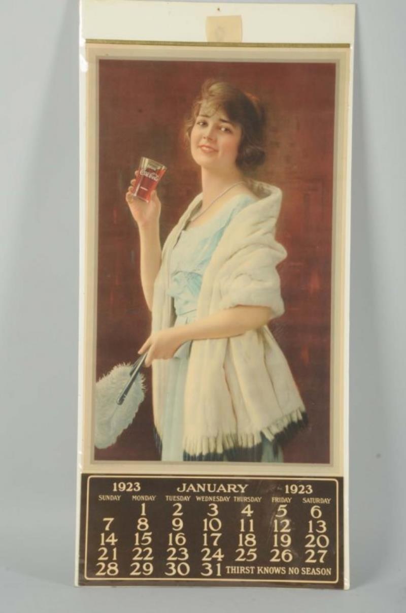 1923 Coca-Cola Calendar with Glass