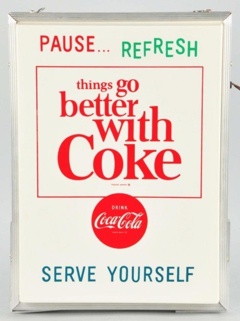 Plastic & Metal Coca-Cola Lighted Sign