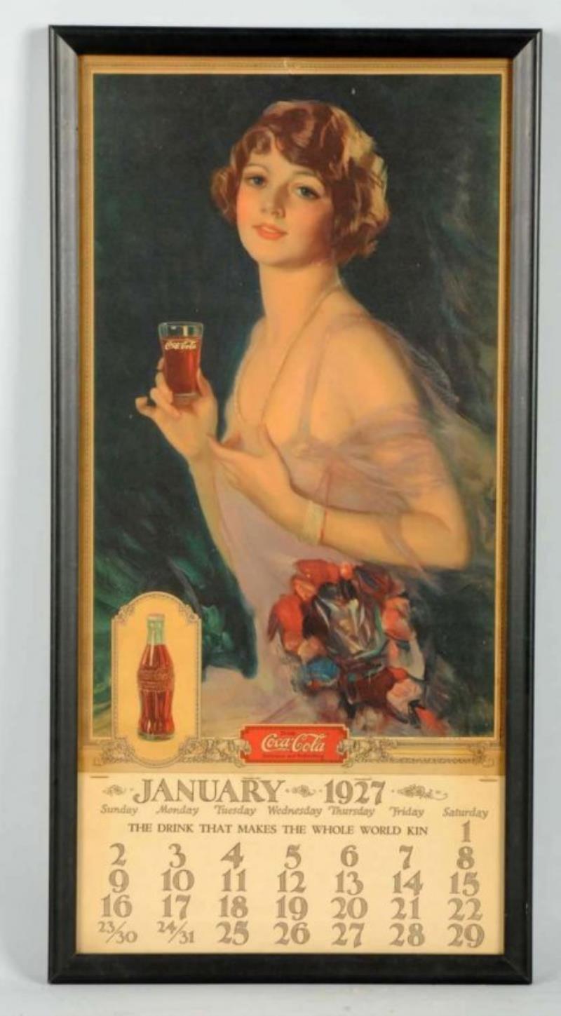 Framed 1927 Coca-Cola Calendar