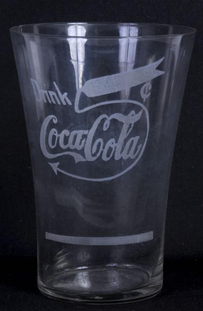LARGE 5 CENTS COCA-COLA FLARE GLASS