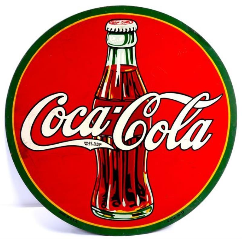 COCA-COLA LARGE ROUND TIN SIGN