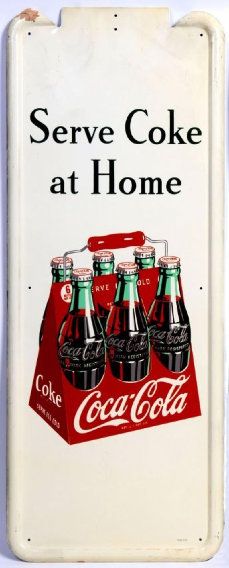COCA-COLA TIN PILASTER SIGN