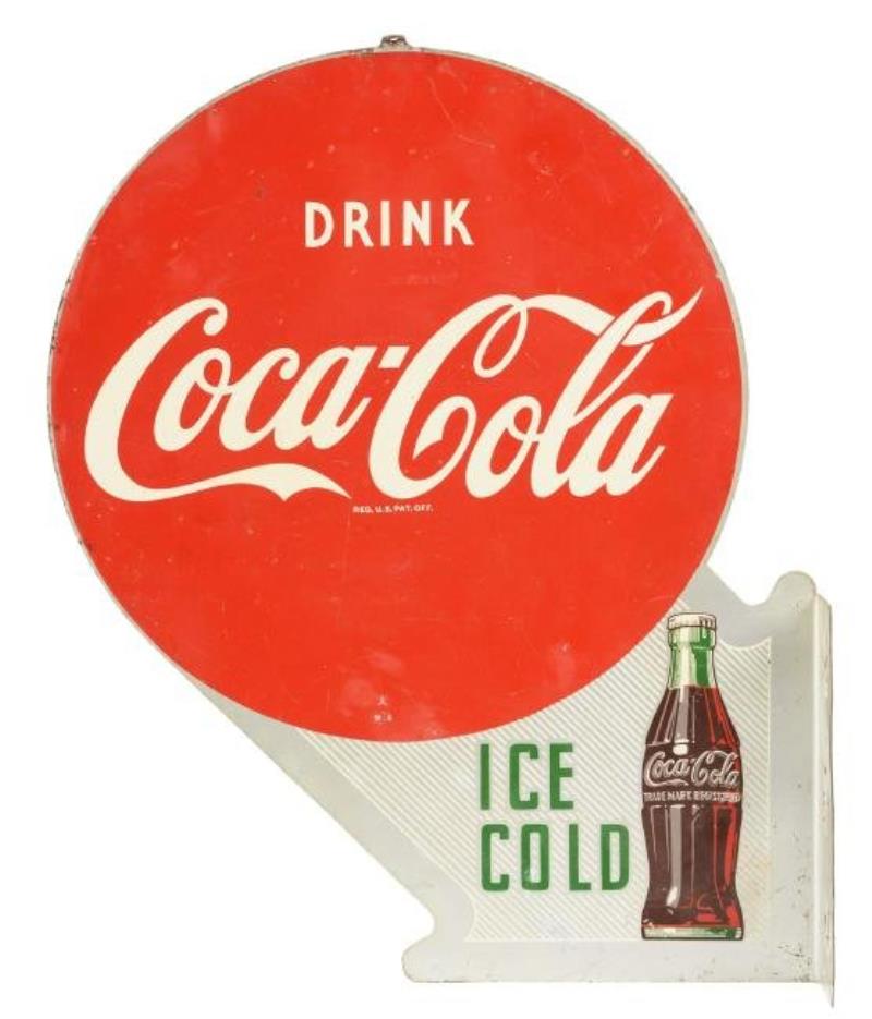 1950's Coca-Cola Tin Flange Advertising Sign.