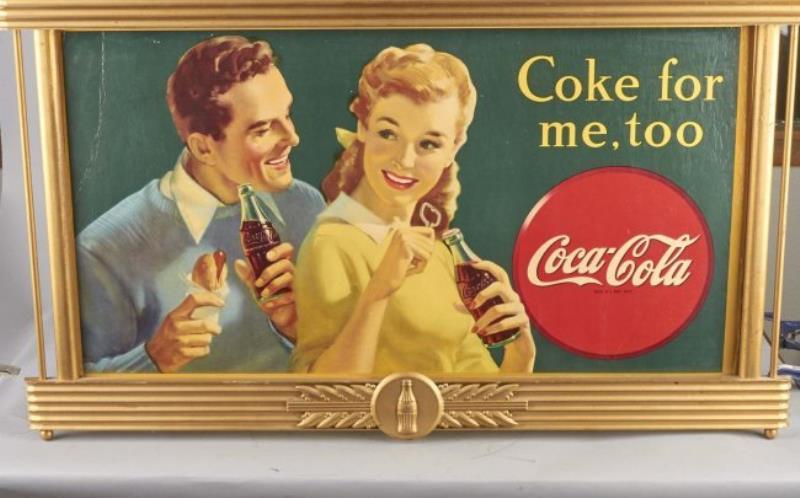 Coca Cola Advertisement In Gold Frame