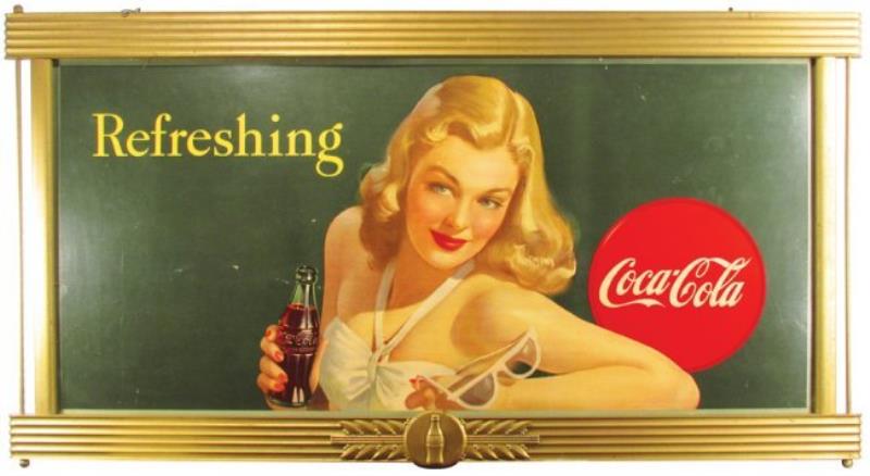 1944 Coca Cola Large Paper Board Sign