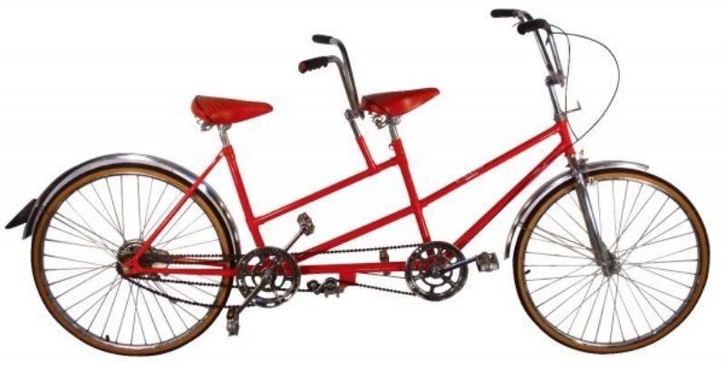 Bicycle, Coca-Cola tandem, c1980's, red, 26", Ex
