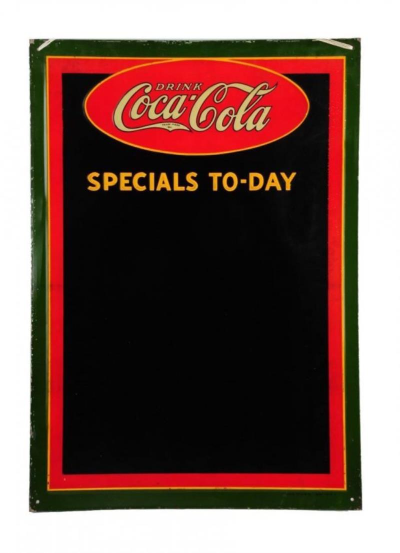 1930 Coca - Cola Embossed Tin Menu Board