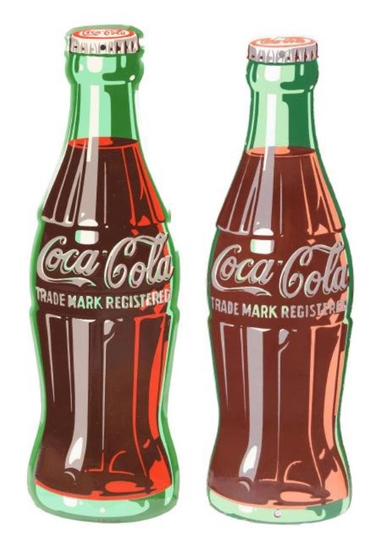 Coca-Cola Die-Cut Bottle Signs.