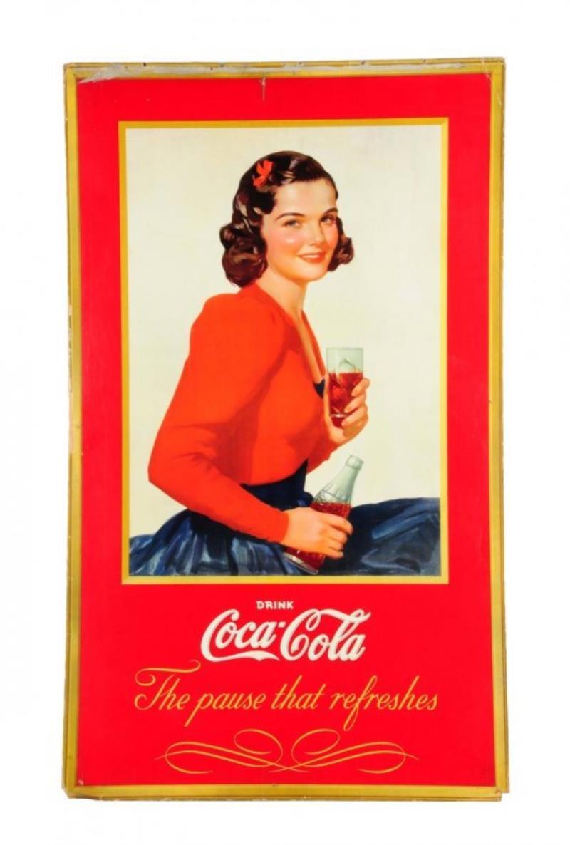 1940 Large Vertical Coca - Cola Poster Value & Price Guide