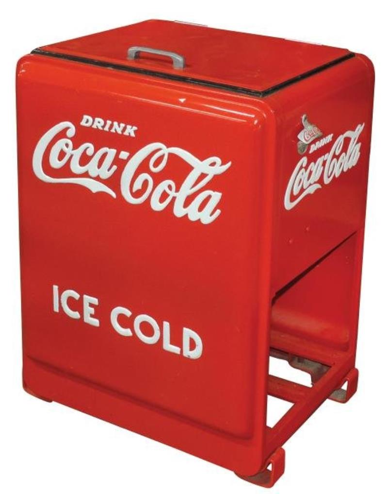 Coca-Cola cooler, Westinghouse Junior, metal w/embossed