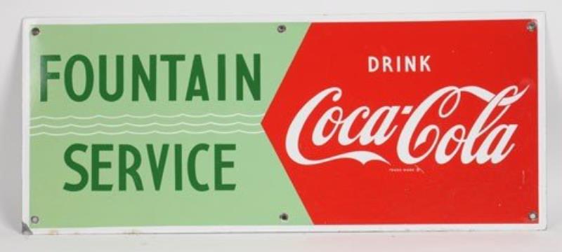 1950'S COCA-COLA FOUNTAIN SERVICE SIGN