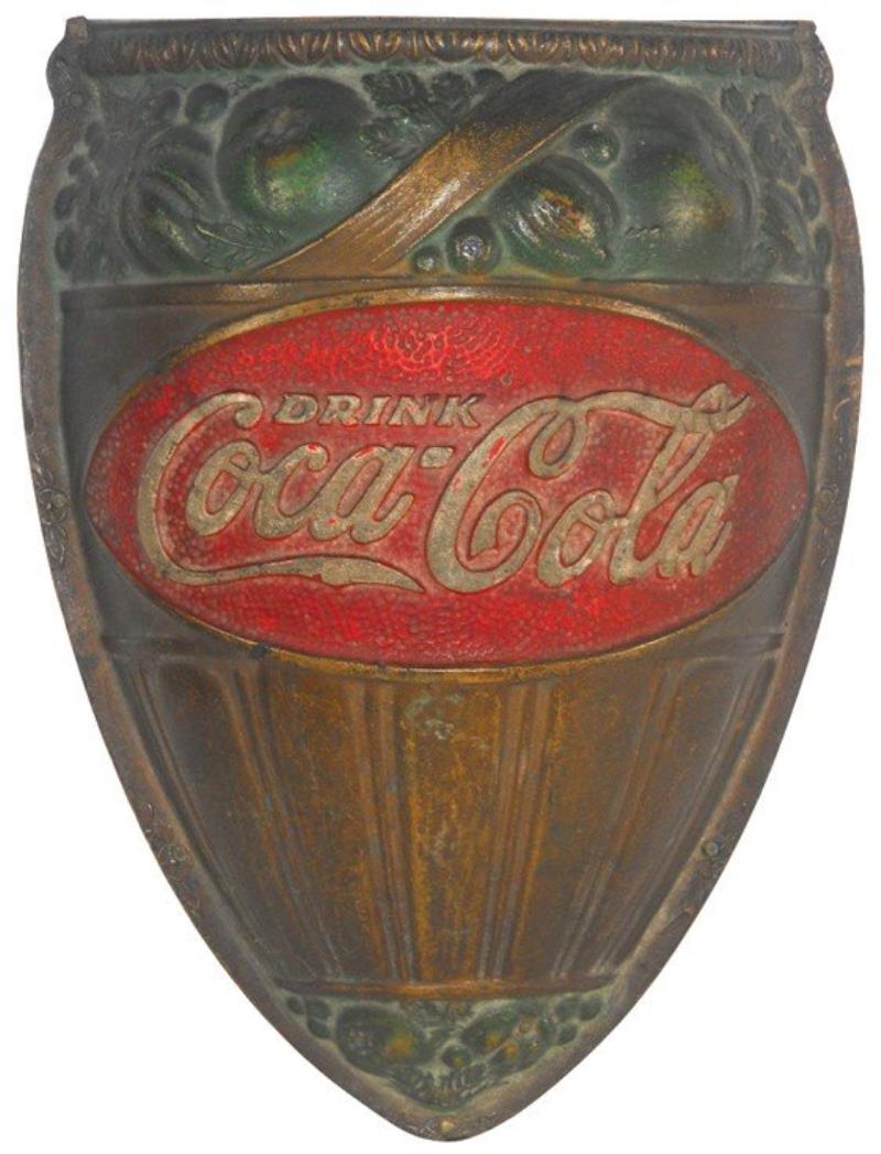 Coca-Cola wall sconce, composition, VG cond, early