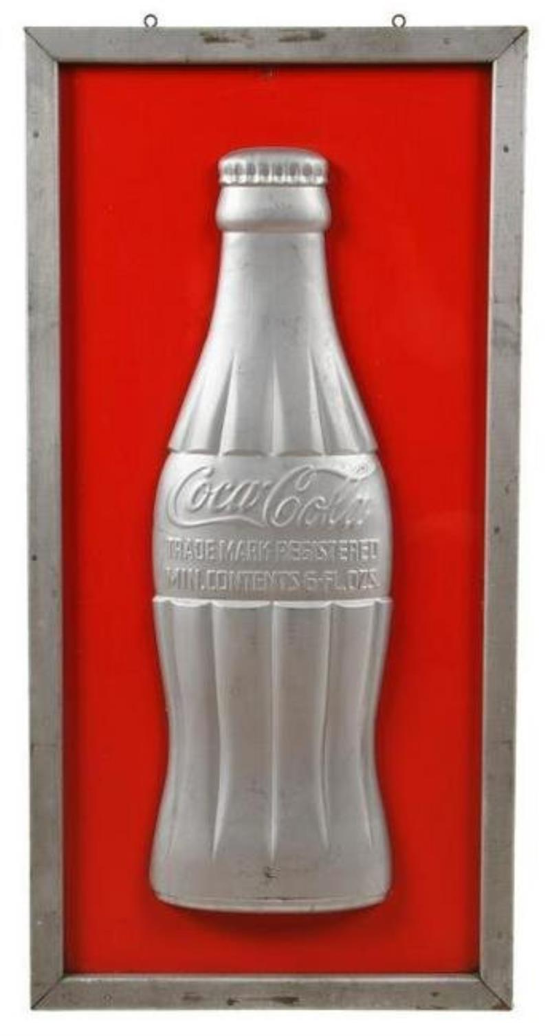 Coca Cola Framed Bottle Sign