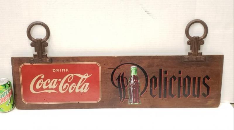 Coca Cola Delicious Kay Displays Wood & Metal Sign