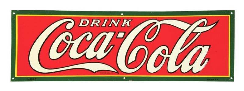 18" EMBOSSED TIN COCA-COLA SIGN