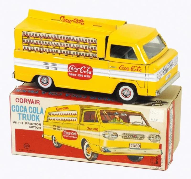 Coca-Cola Toy Corvair Pickup w/Box, Japanese litho on