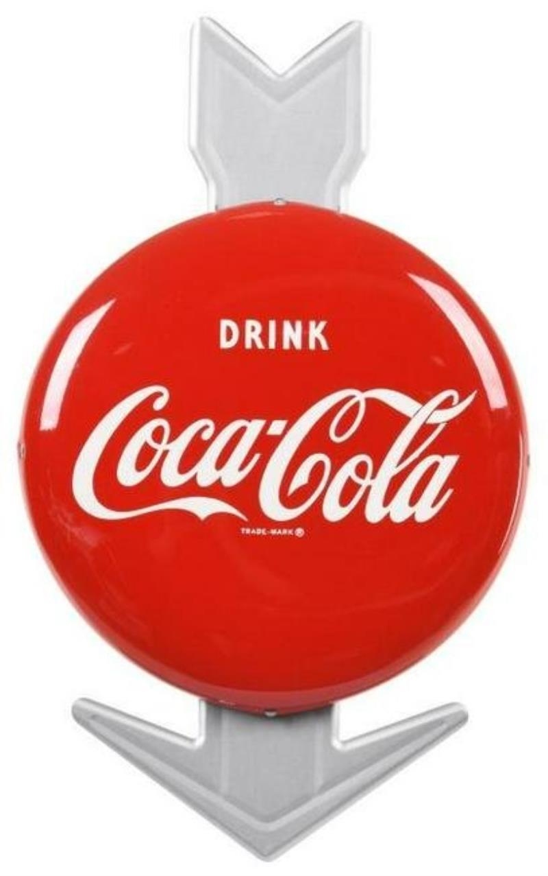Drink Coca Cola Tin Button with Arrow