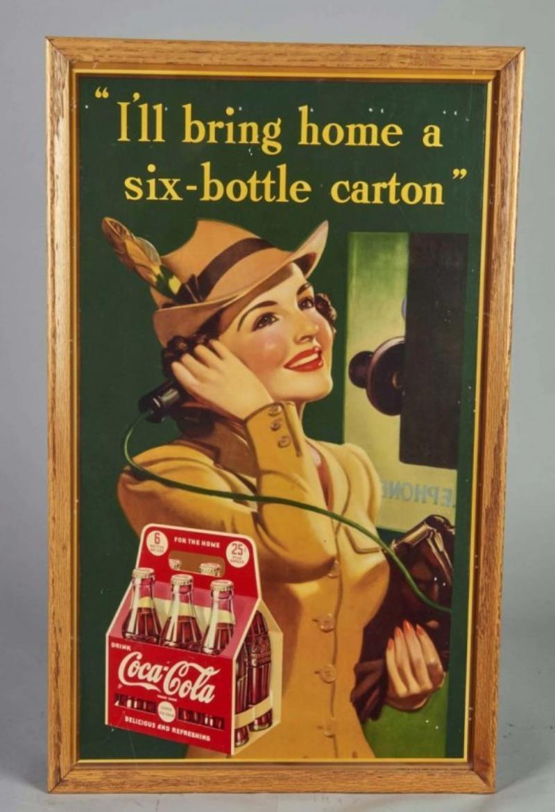 Coca Cola Litho Cardboard Advertising Sign