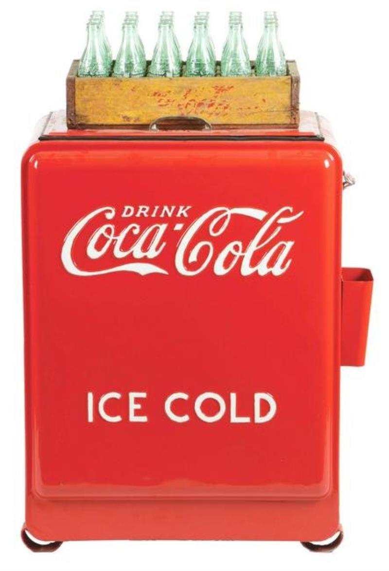 Drink Ice Cold Coca Cola Westinghouse Cooler W/ Bottles